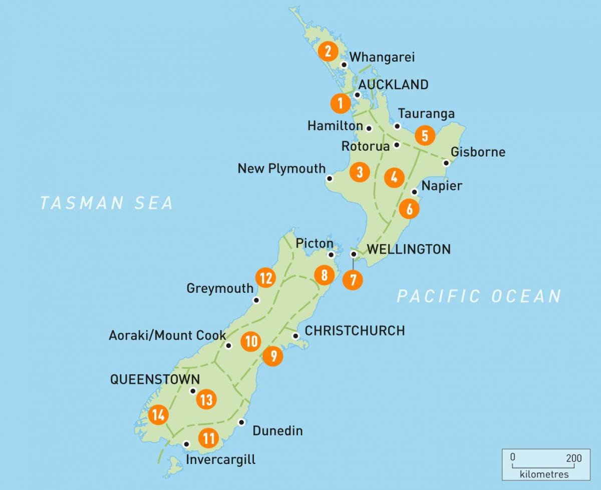 auckland, en nouvelle-zélande carte