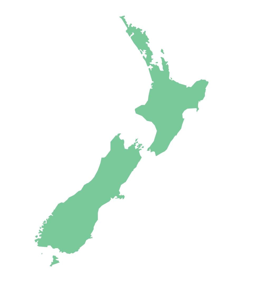 carte de nouvelle-zélande contour vector