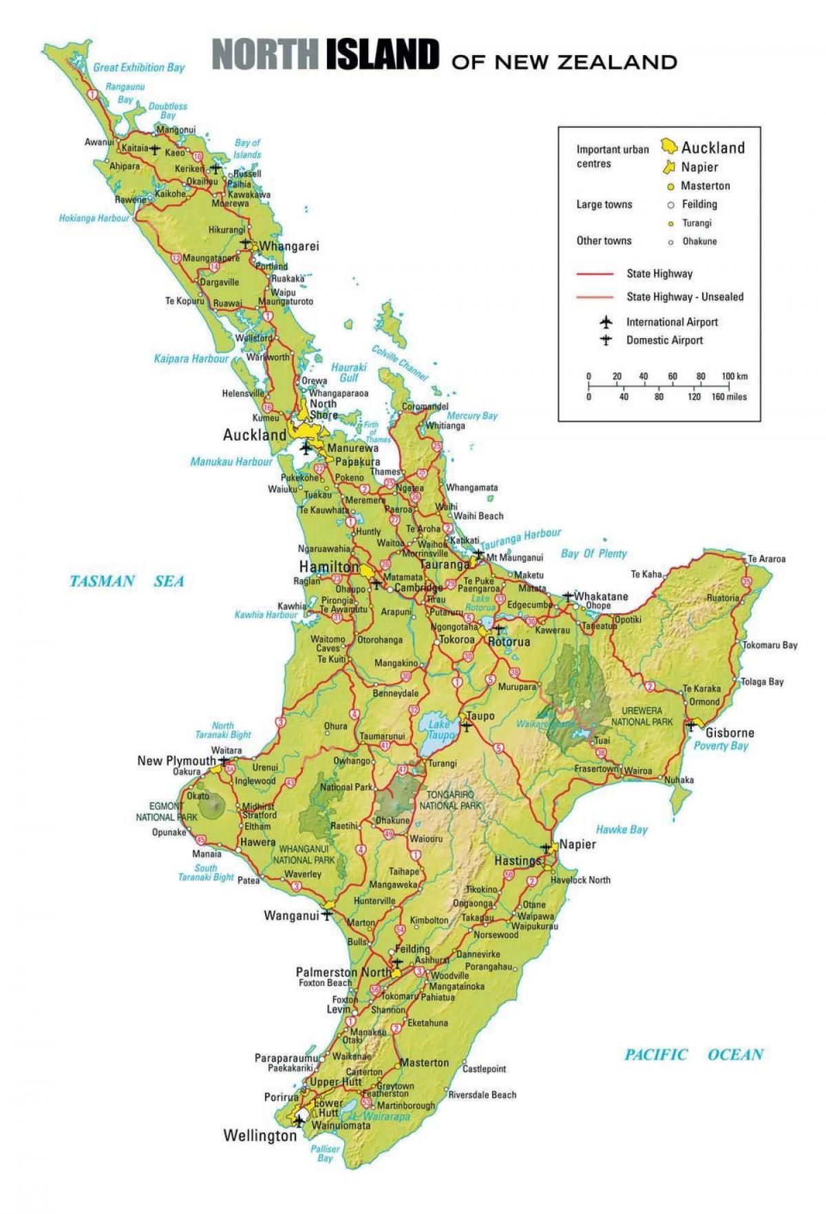 carte du nord de la nouvelle-zélande