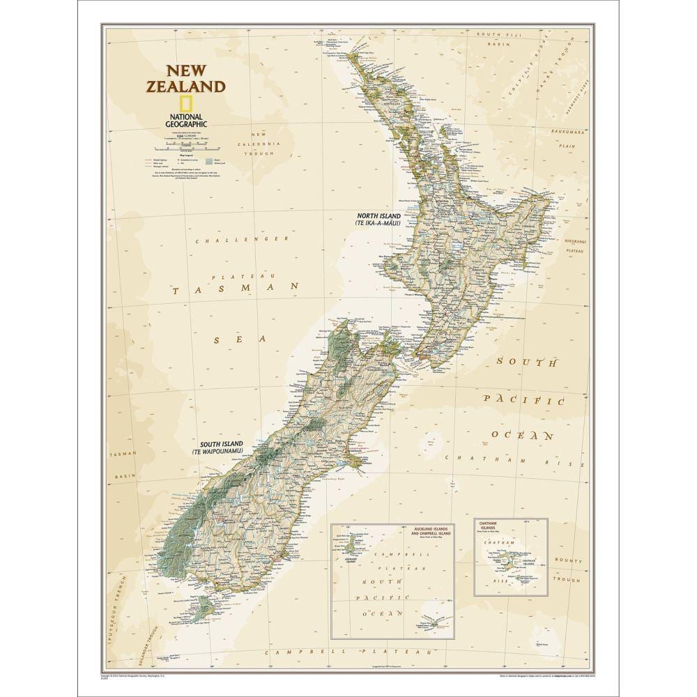 national geographic carte de nouvelle-zélande