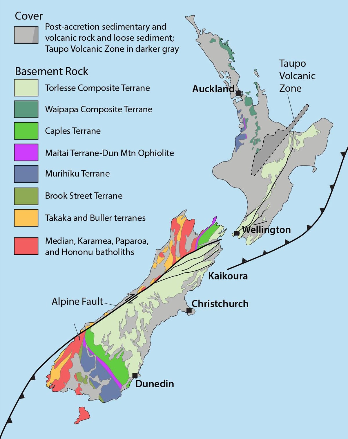 Carte de la nouvelle-zélande ressources naturelles