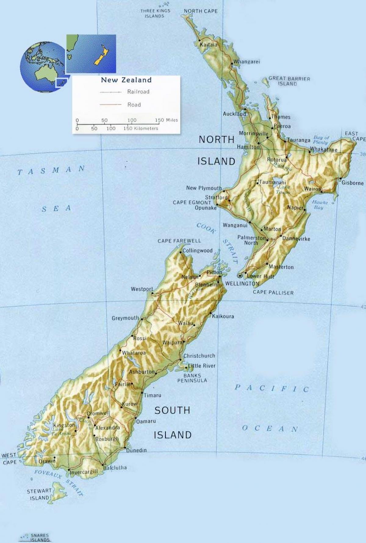 wellington en nouvelle-zélande sur la carte