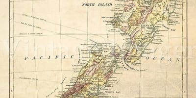 Carte de vieille-nouvelle-zélande