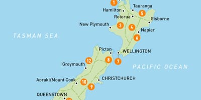 Auckland, en nouvelle-zélande carte