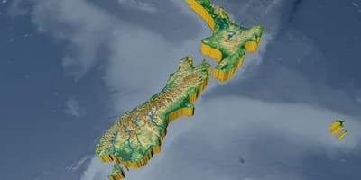 Carte 3d de la nouvelle-zélande