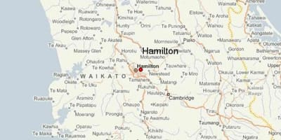 La carte de hamilton, nouvelle-zélande