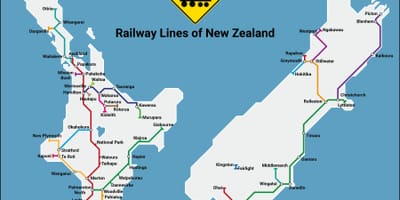 La nouvelle-zélande du réseau ferroviaire de la carte