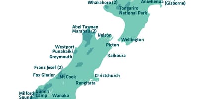 Carte de la nouvelle-zélande visites