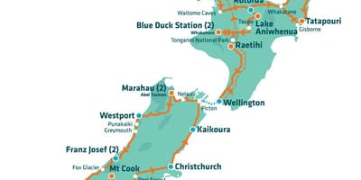 La nouvelle-zélande attraction carte