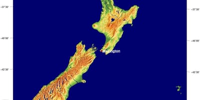 La nouvelle-zélande de cartes de terrain