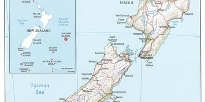 La nouvelle-zélande rivières carte