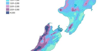 La nouvelle-zélande précipitations carte