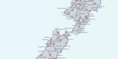 Carte de la nouvelle-zélande itinéraire 